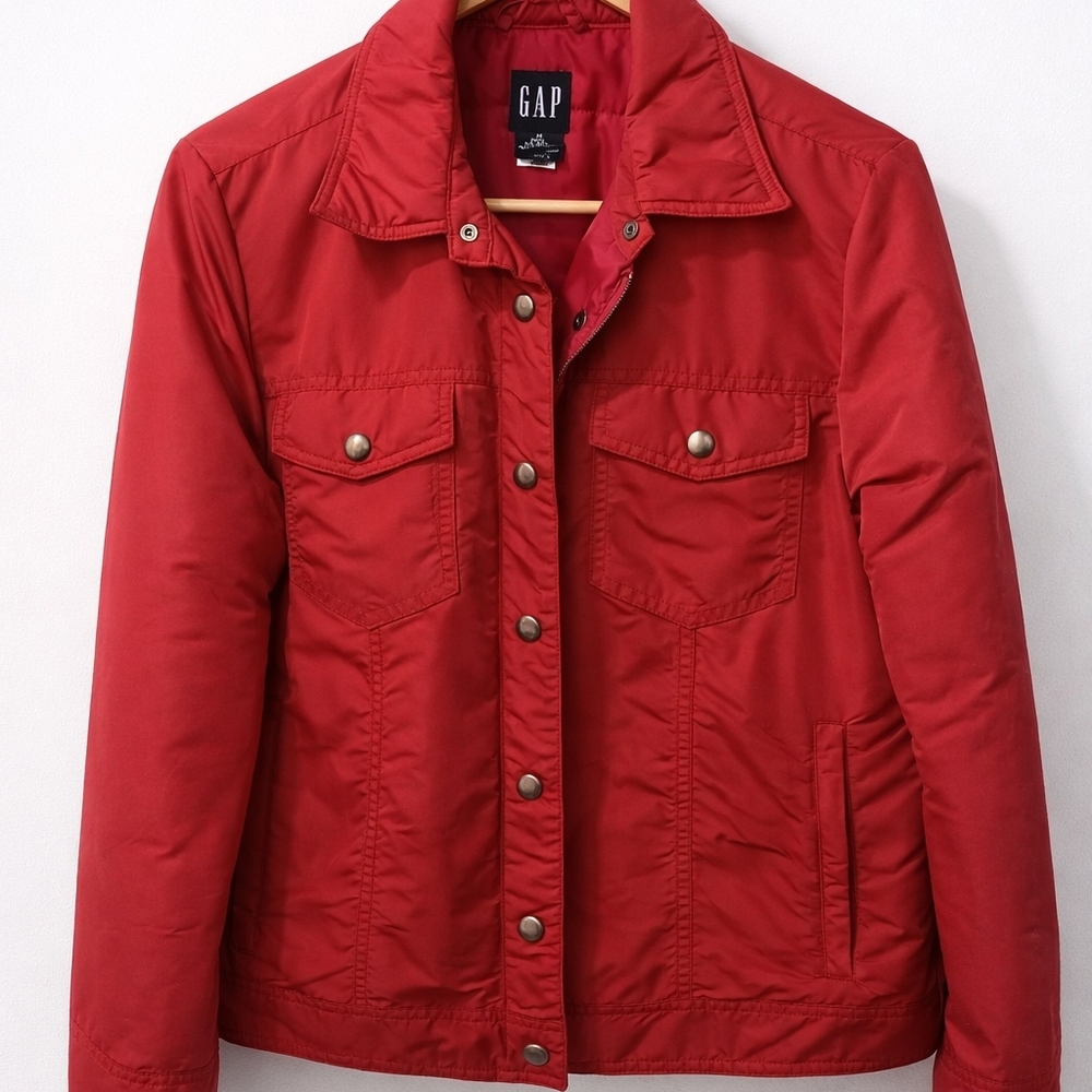 GAP Women's Scarlet Red Utility Bomber Jacket